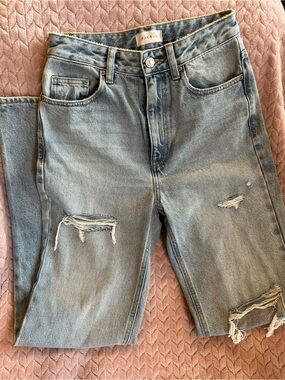 PacSun Light Wash Distressed Mom Jeans